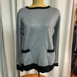 Vila Milano ladies top gray with black trim size XL